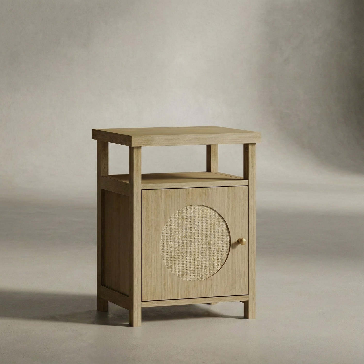 Table De Chevet En Rotin Avec Porte Et Étagère – Style Bohème Et Naturel | KOAÏ