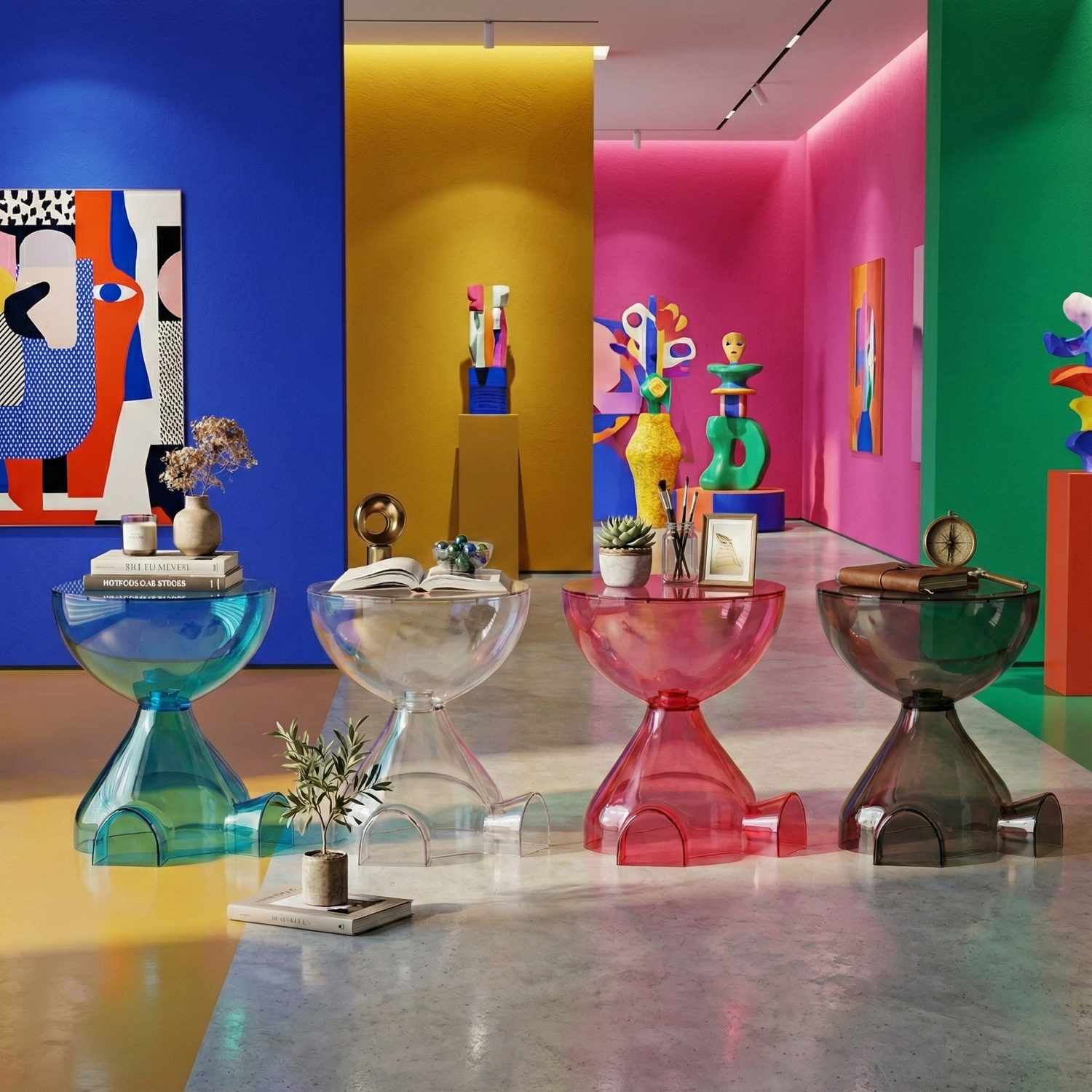 Table d’Appoint en Acrylique – Design Sculptural | KOAÏ