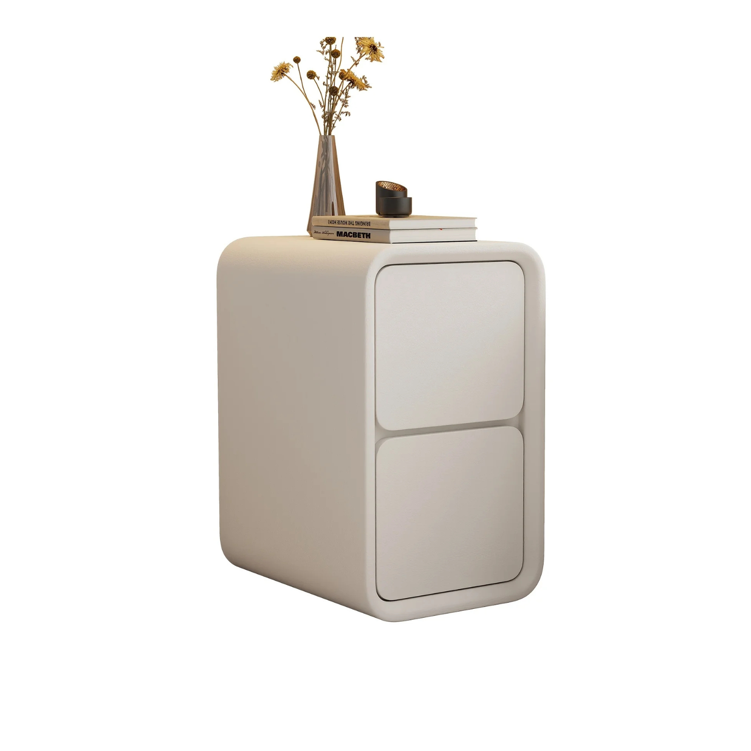 Table De Chevet Minimaliste – 2 Tiroirs Ronds, Design Flottant | KOAÏ