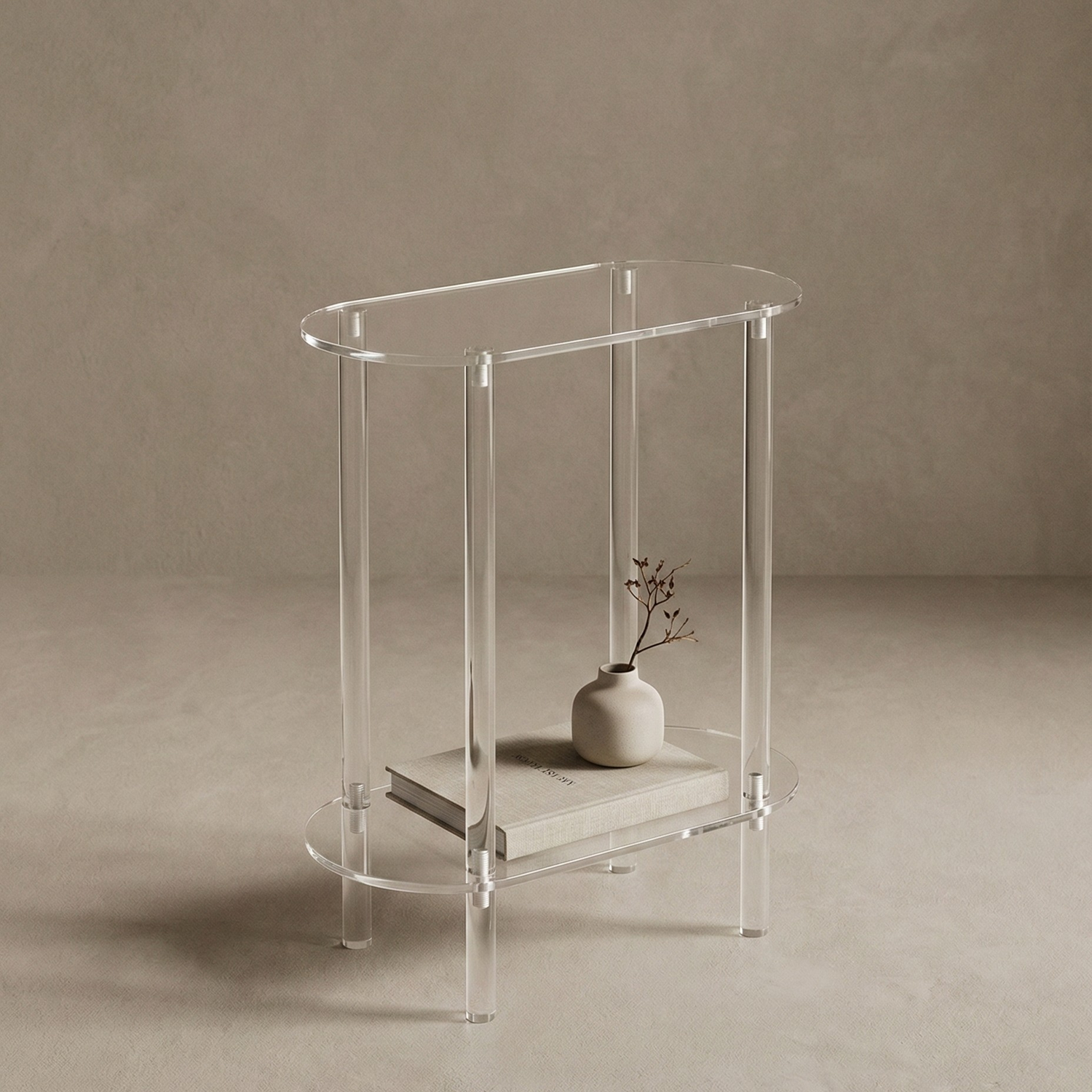 Table d’Appoint Ovale en Acrylique – 2 Niveaux | KOAÏ