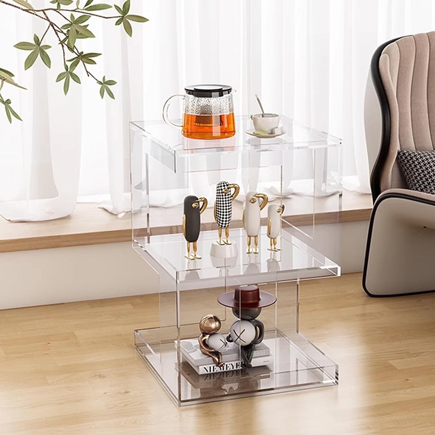 Table d’Appoint en Acrylique – Design à 3 Niveaux | KOAÏ