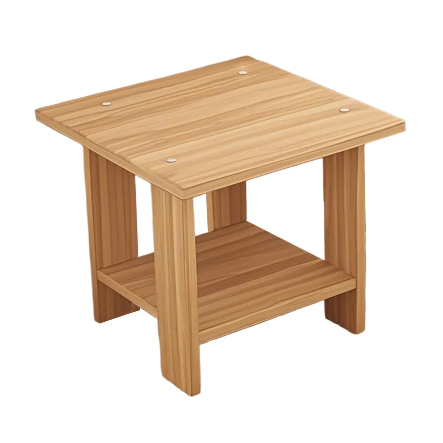 Table D’Appoint Carrée En Bois Brun Foncé – Double Plateau Minimaliste | KOAÏ