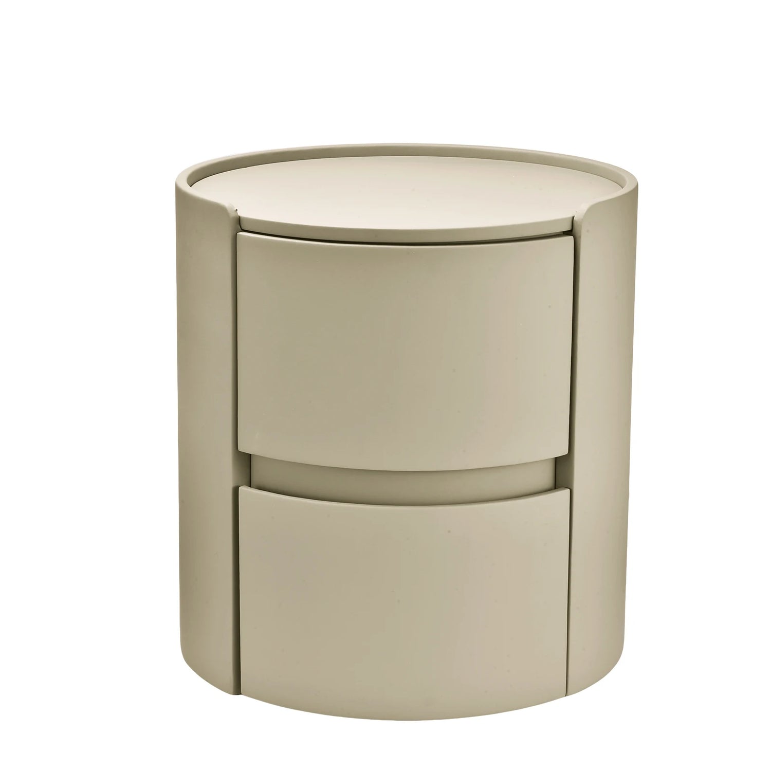 Table De Chevet Ronde En Bois Et Cuir Microfibre | KOAÏ