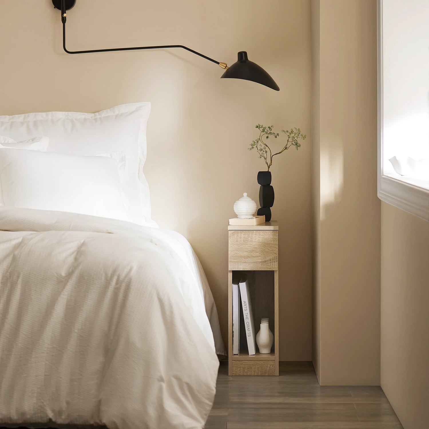 Table De Chevet Extra-Étroite 20 Cm Bois Naturel | KOAÏ