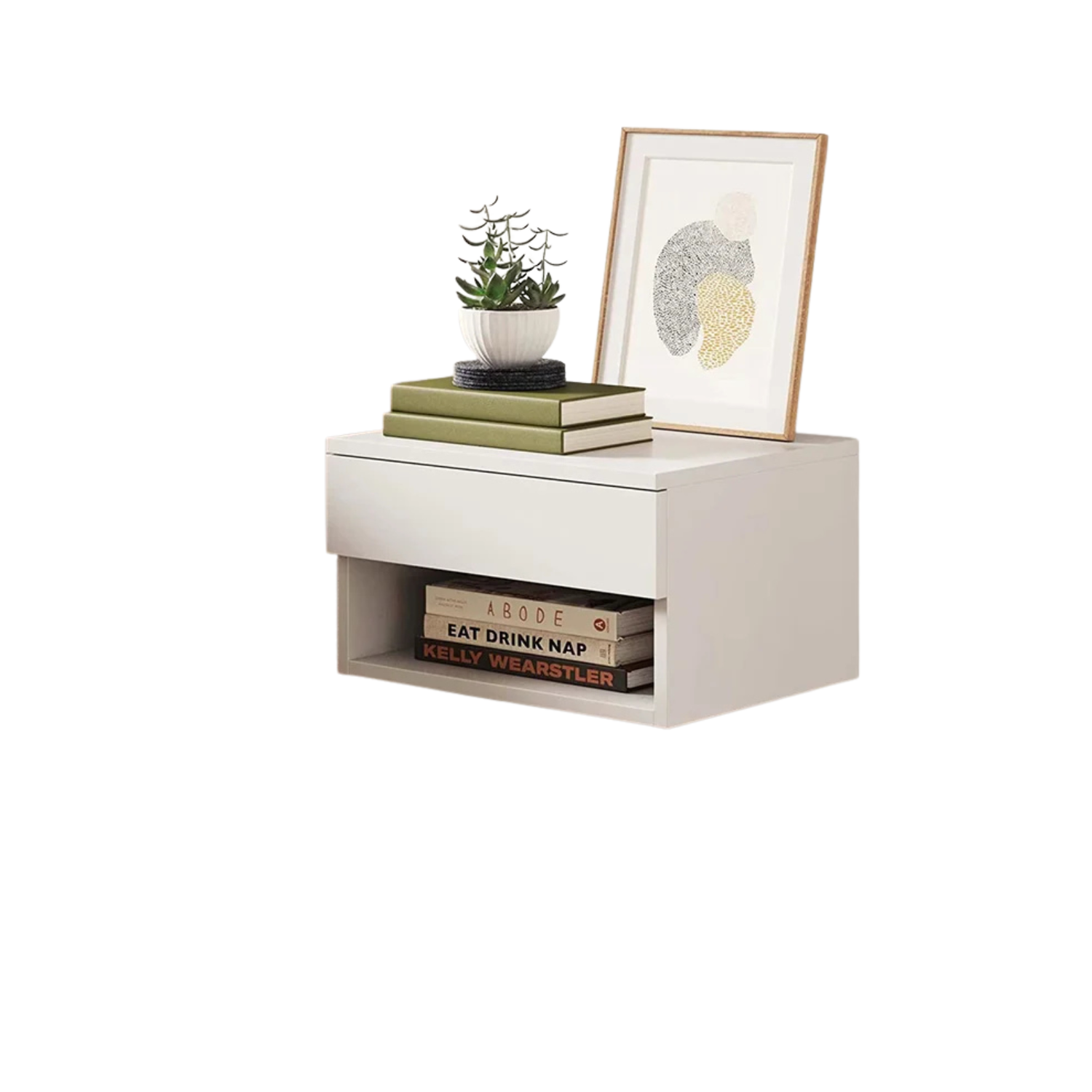 Table de Chevet Murale – Bois Noyer, Design Scandinave & Tiroir Intégré | KOAÏ