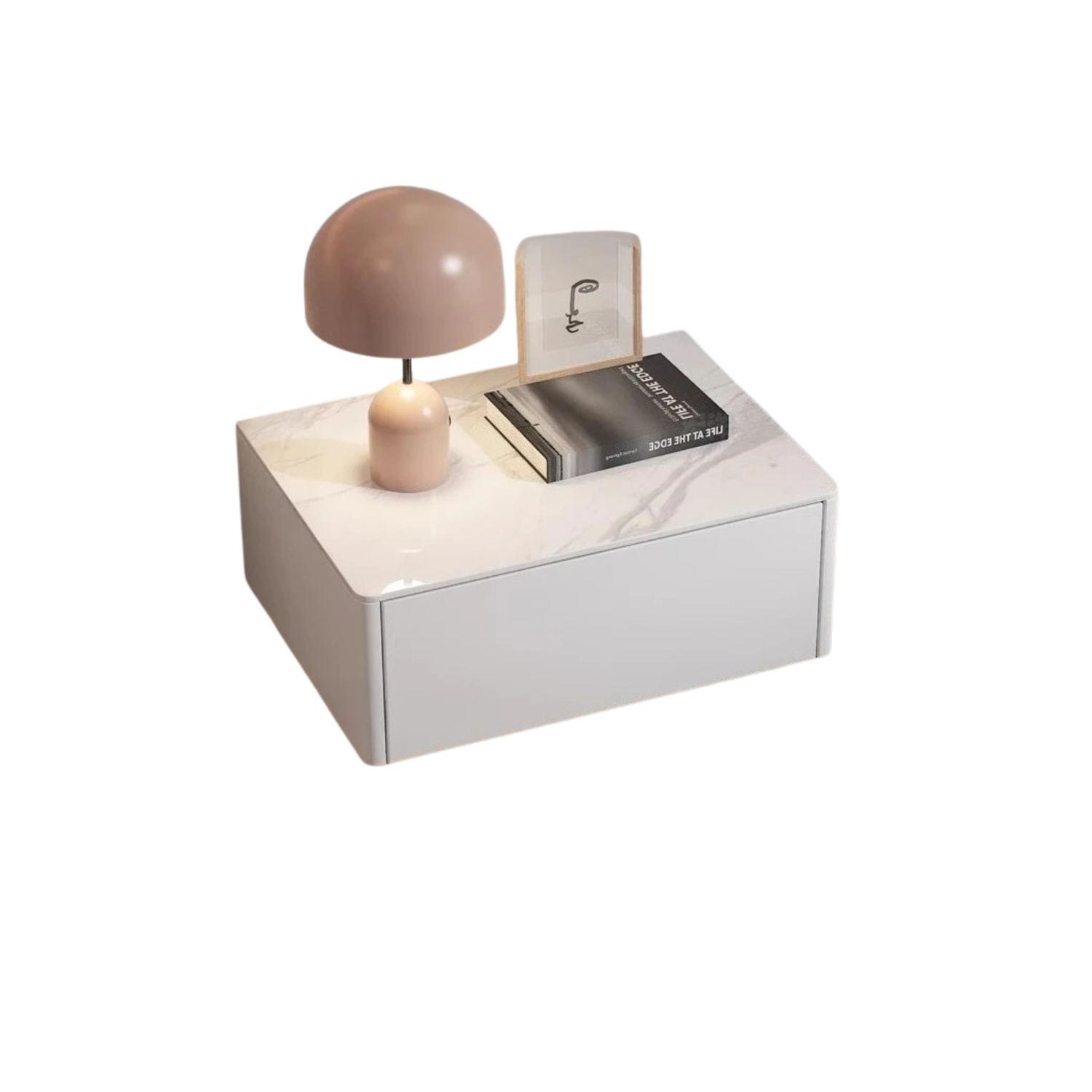 Table De Chevet Murale – Blanc Mat, Bois De Pin Massif Et Tiroir Intégré | KOAÏ