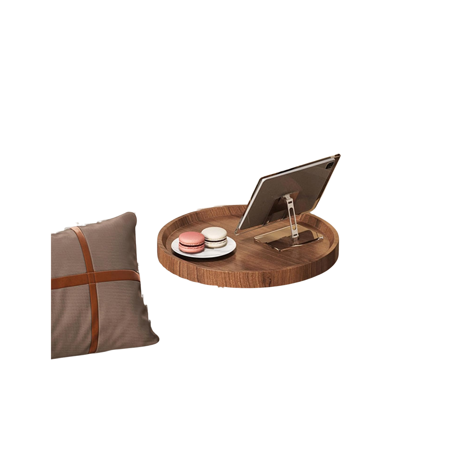 Table Murale Ronde Pliable – Bois Noyer, Design 180° Rotatif | KOAÏ