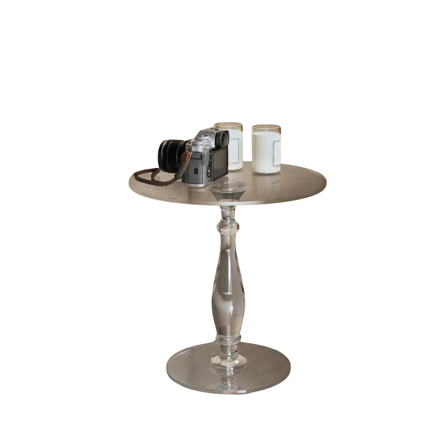 Table d’Appoint Ronde en Acrylique – Colonne Romaine | KOAÏ