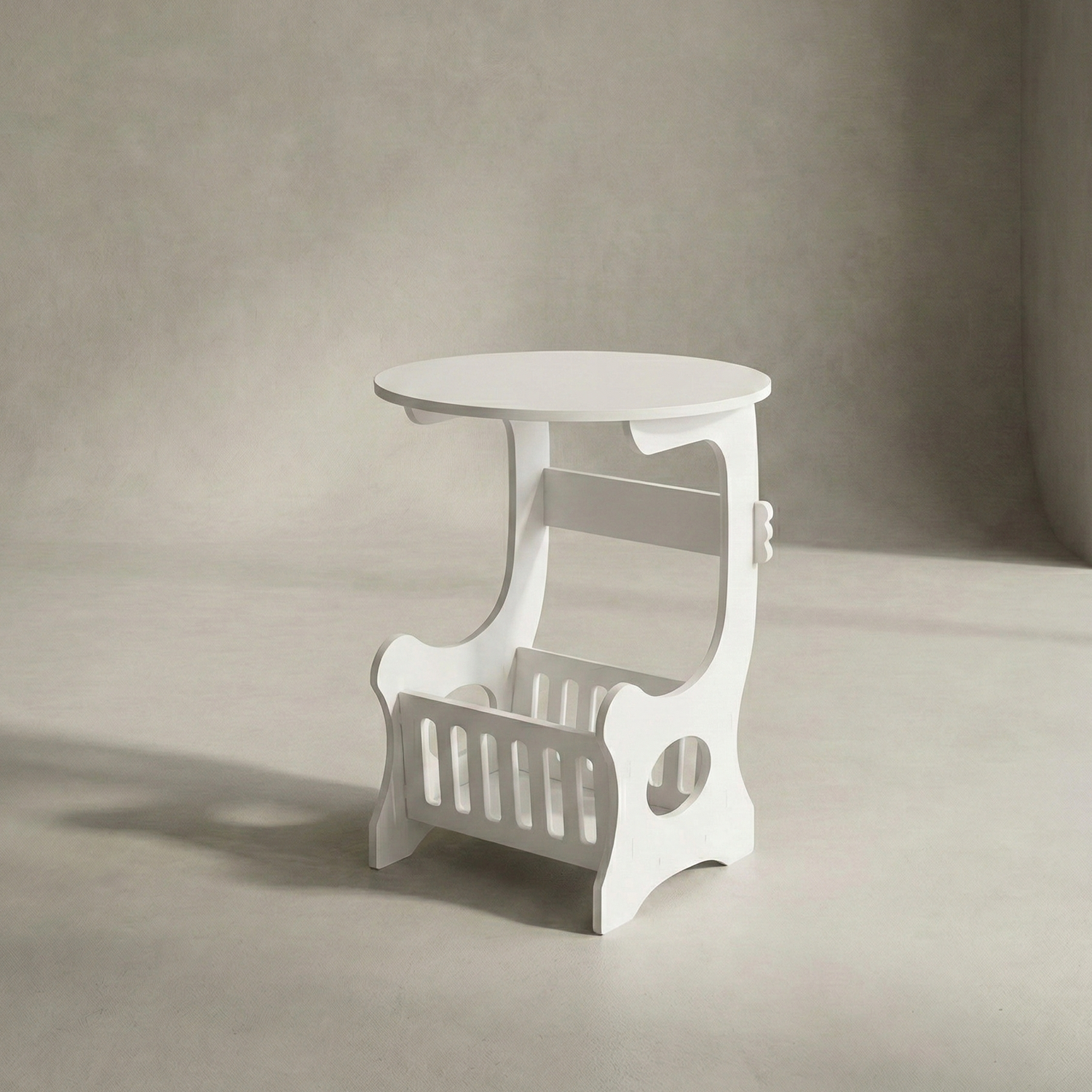 Table d'Appoint Ronde Créative – Rangement Magazine Intégré | KOAÏ