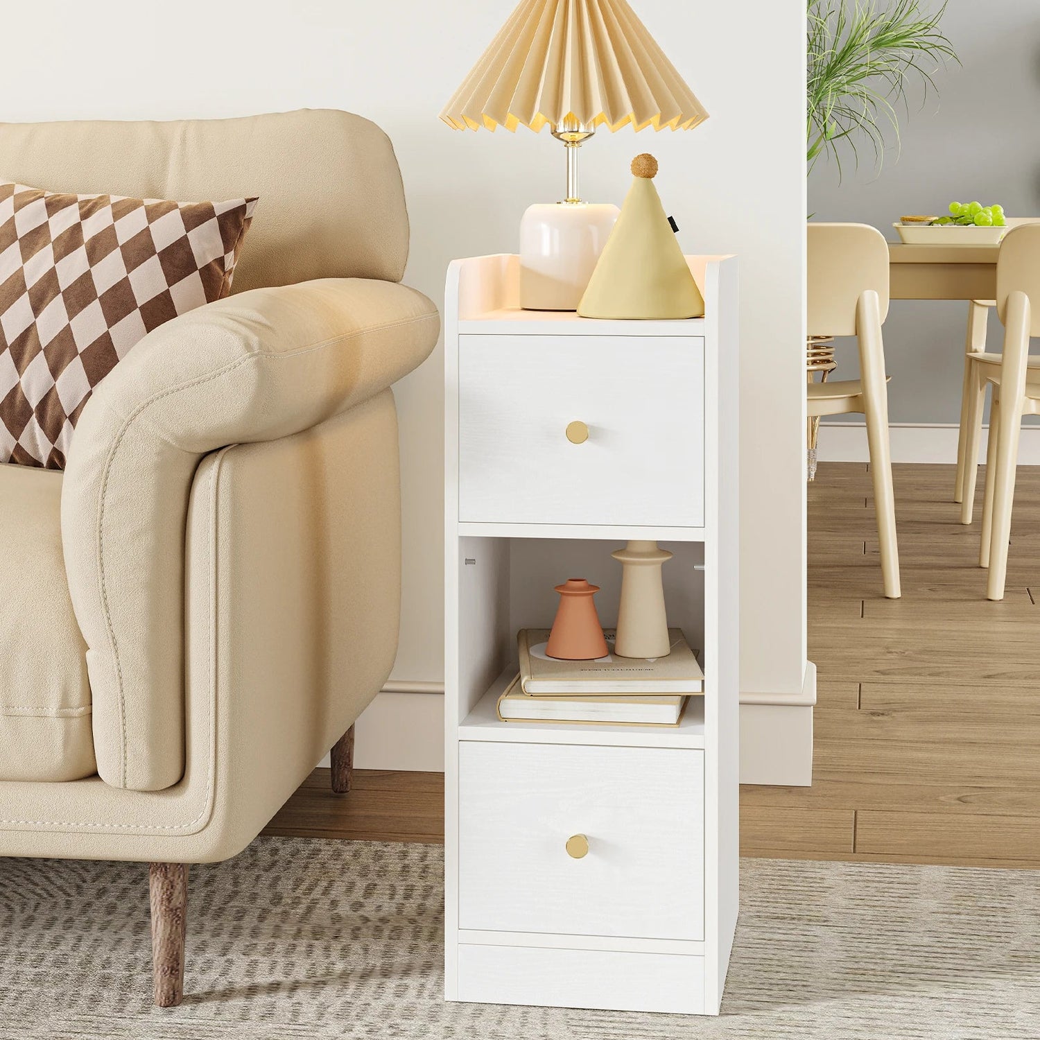 Lot De 2 Tables D’Appoint Étroites Avec Tiroirs Modulables – Design Minimaliste Moderne | KOAÏ