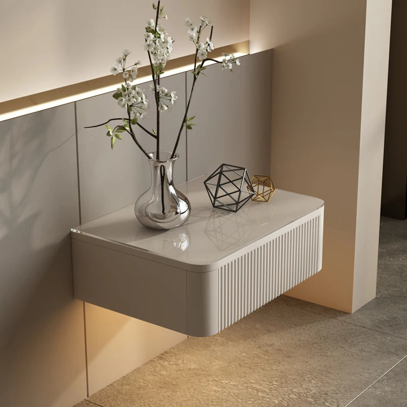 Table Murale “Milky” – Design Haut de Gamme avec Éclairage LED et Plateau en Verre | KOAÏ