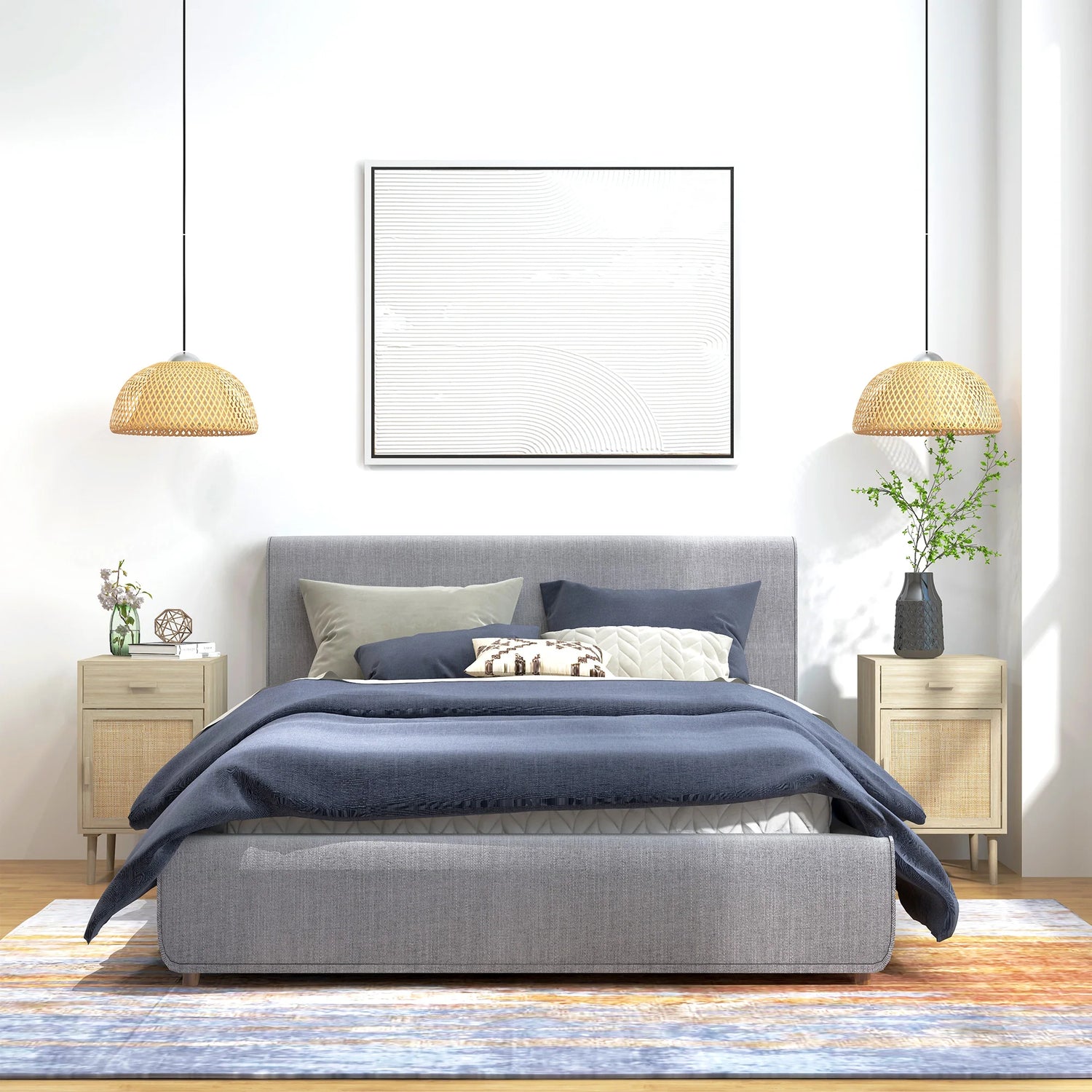 Lot De 2 Tables De Chevet Rotin – 1 Tiroir, Porte Et Étagère Réglable | KOAÏ