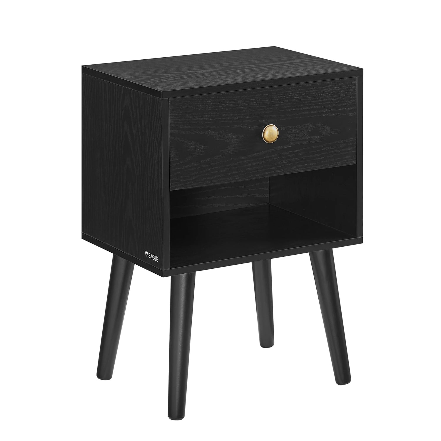 Table De Chevet Scandinave – 1 Tiroir, Design Compact Noir | KOAÏ