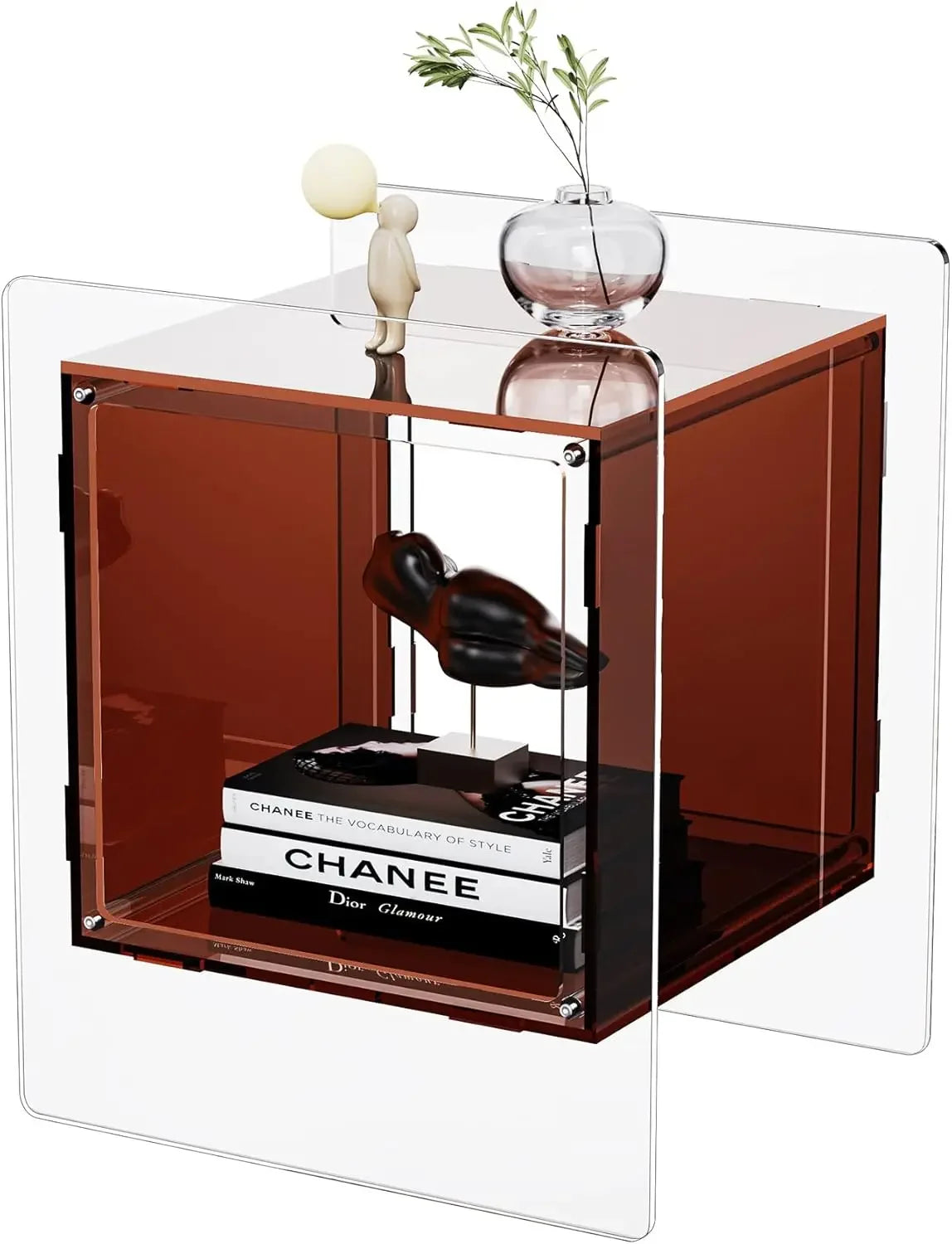 Table d'Appoint en Acrylique – Marron Foncé Élégant | KOAÏ