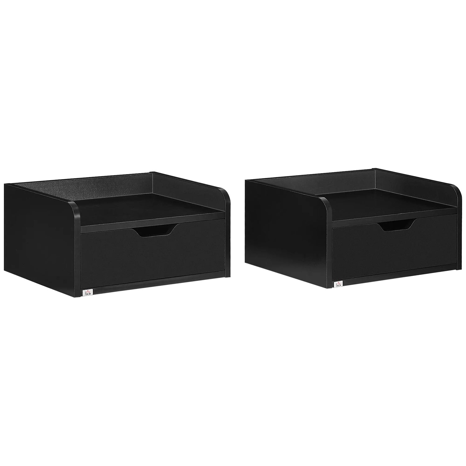 Lot De 2 Tables De Chevet Murales Noires – Design Compact Et Élégant | KOAÏ