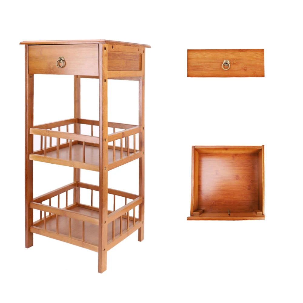 Table D'Appoint Étroite – Bambou Naturel, Étagère Rangement | KOAÏ