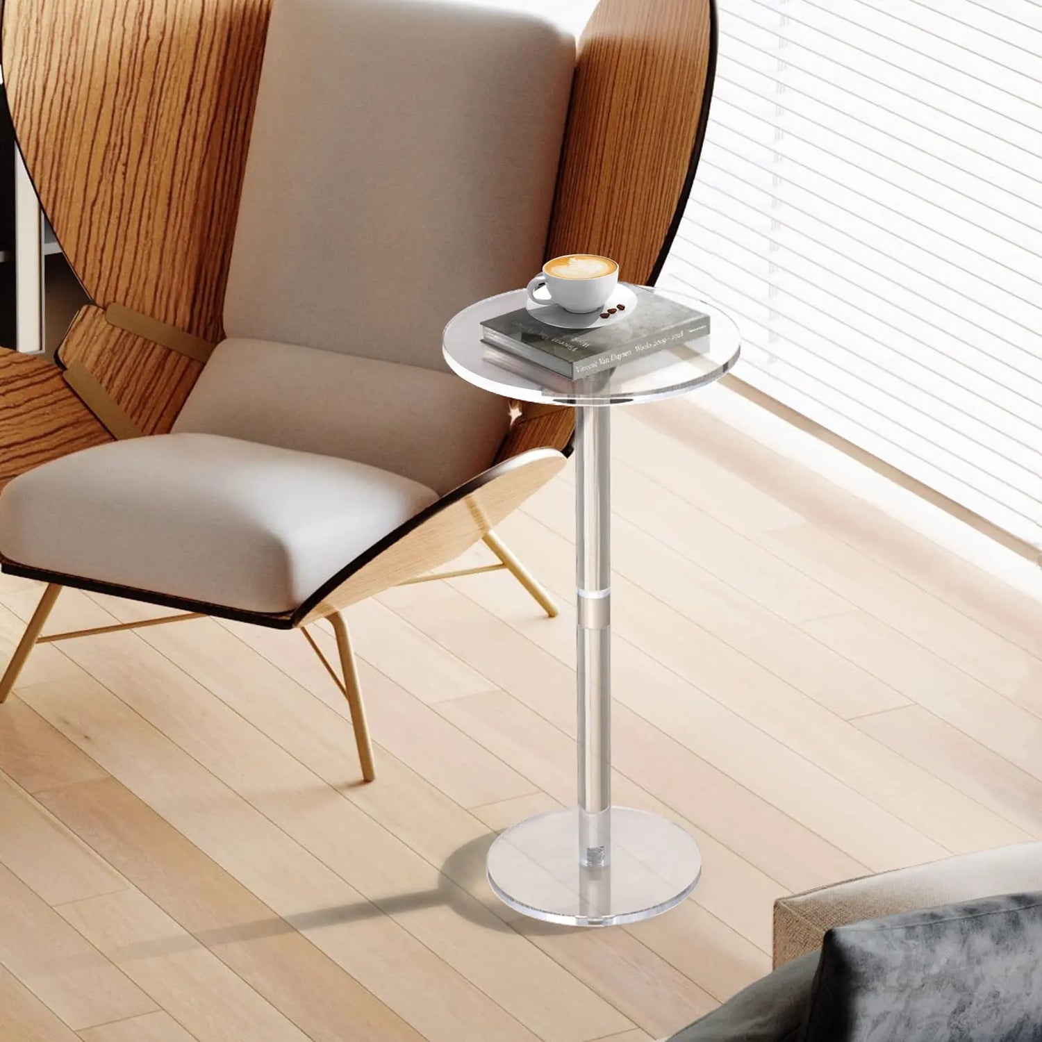Table d’Appoint en Acrylique – Cylindre Transparent | KOAÏ