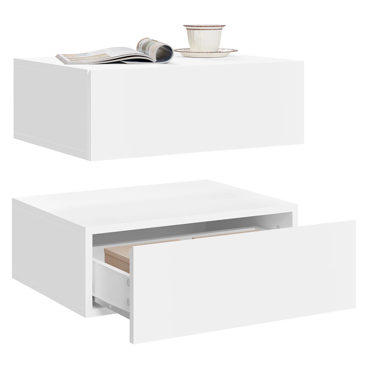 Tables Murales Blanches – Lot de 2, Design Minimaliste avec Tiroir | KOAÏ