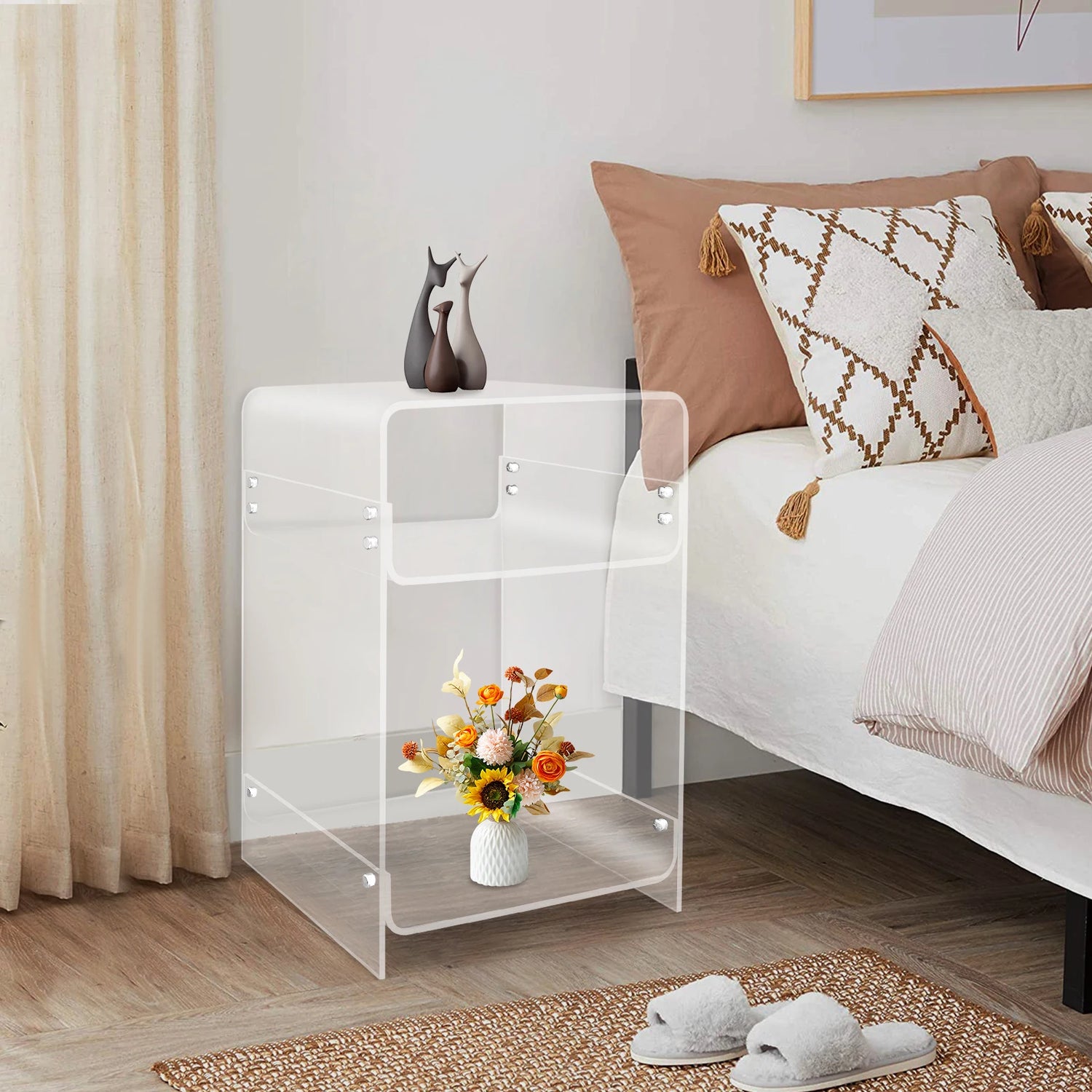 Table d’Appoint en Acrylique – 3 Niveaux Transparence Pure | KOAÏ