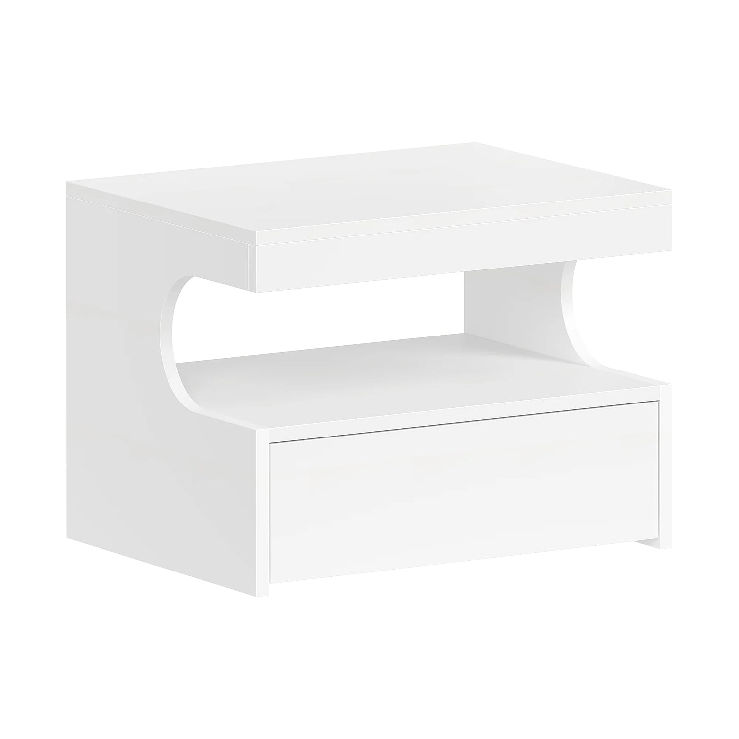 Table de chevet Murale – Blanc Mat, Design Minimaliste & Espace Ouvert | KOAÏ