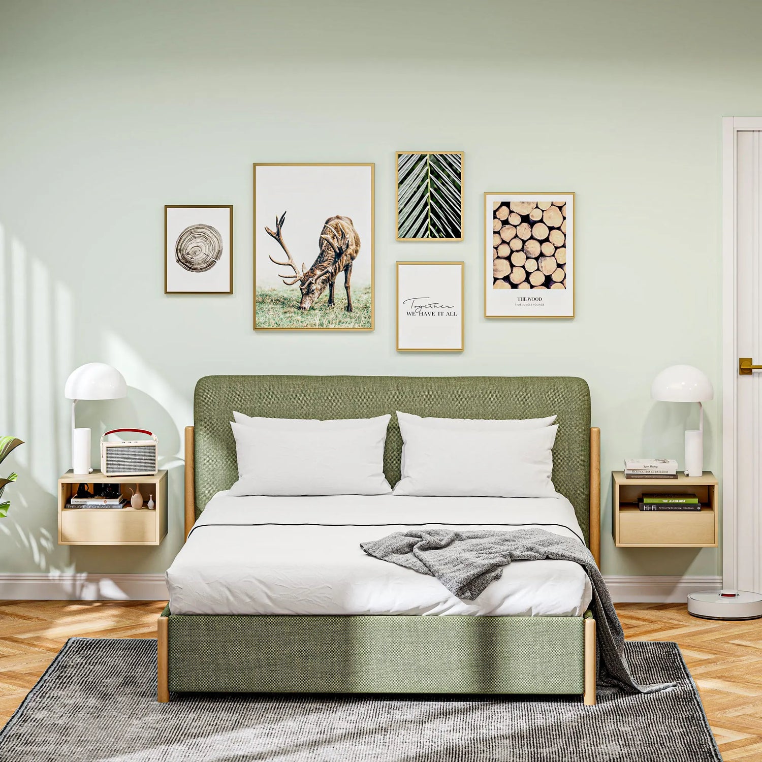 Table De Chevet Murale Bois Clair – 1 Tiroir, Lot De 2 | KOAÏ