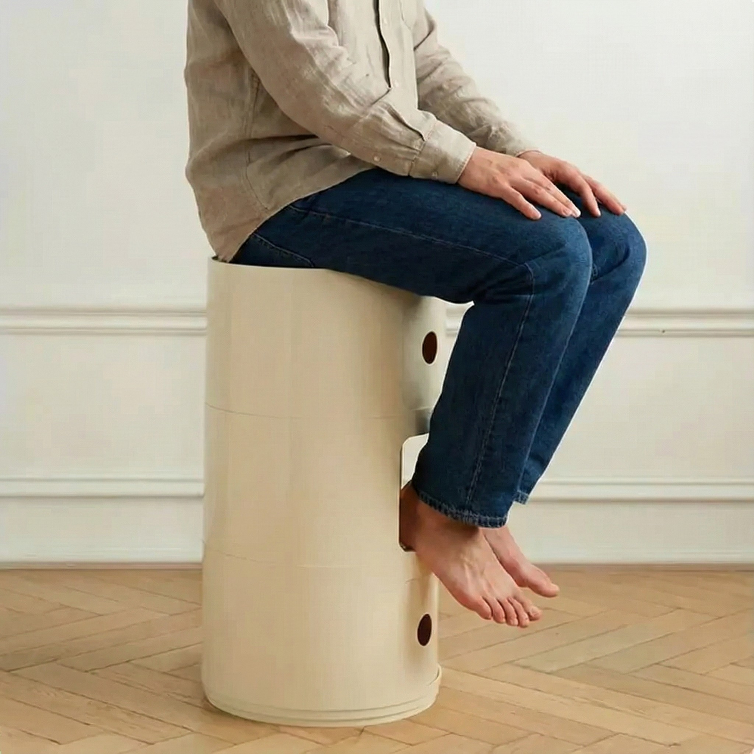 Table d'Appoint Ronde 3 Tiroirs – Design Empilable Et Moderne, Rangement Modulable | KOAÏ