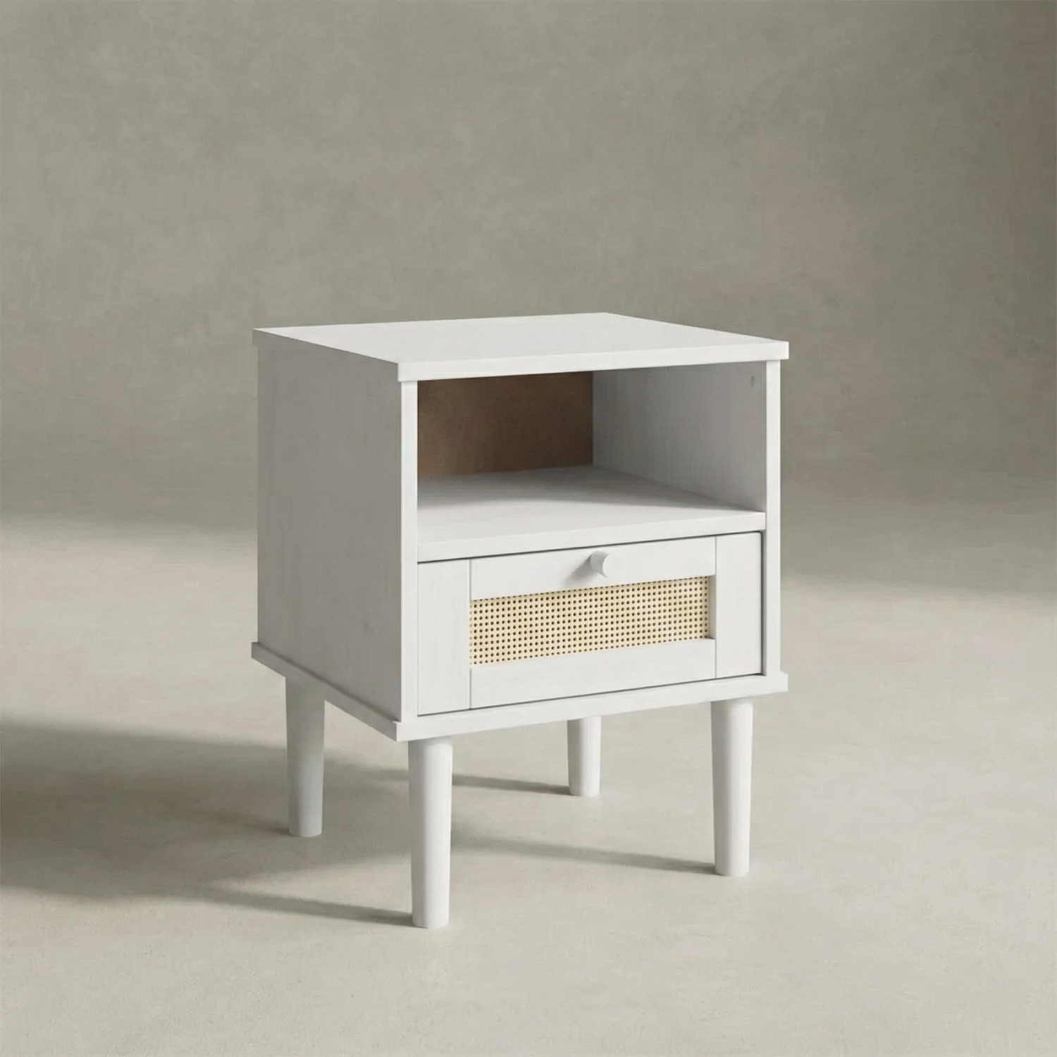 Table De Chevet Rotin Naturel Et Bois Blanc | KOAÏ