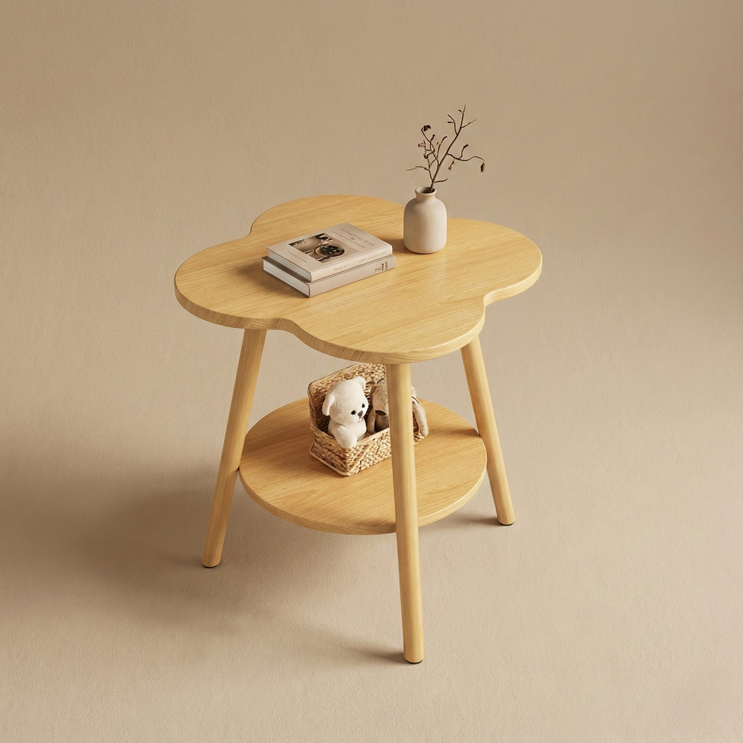 Table d'Appoint En Bois Nordique À Double Plateau | KOAÏ