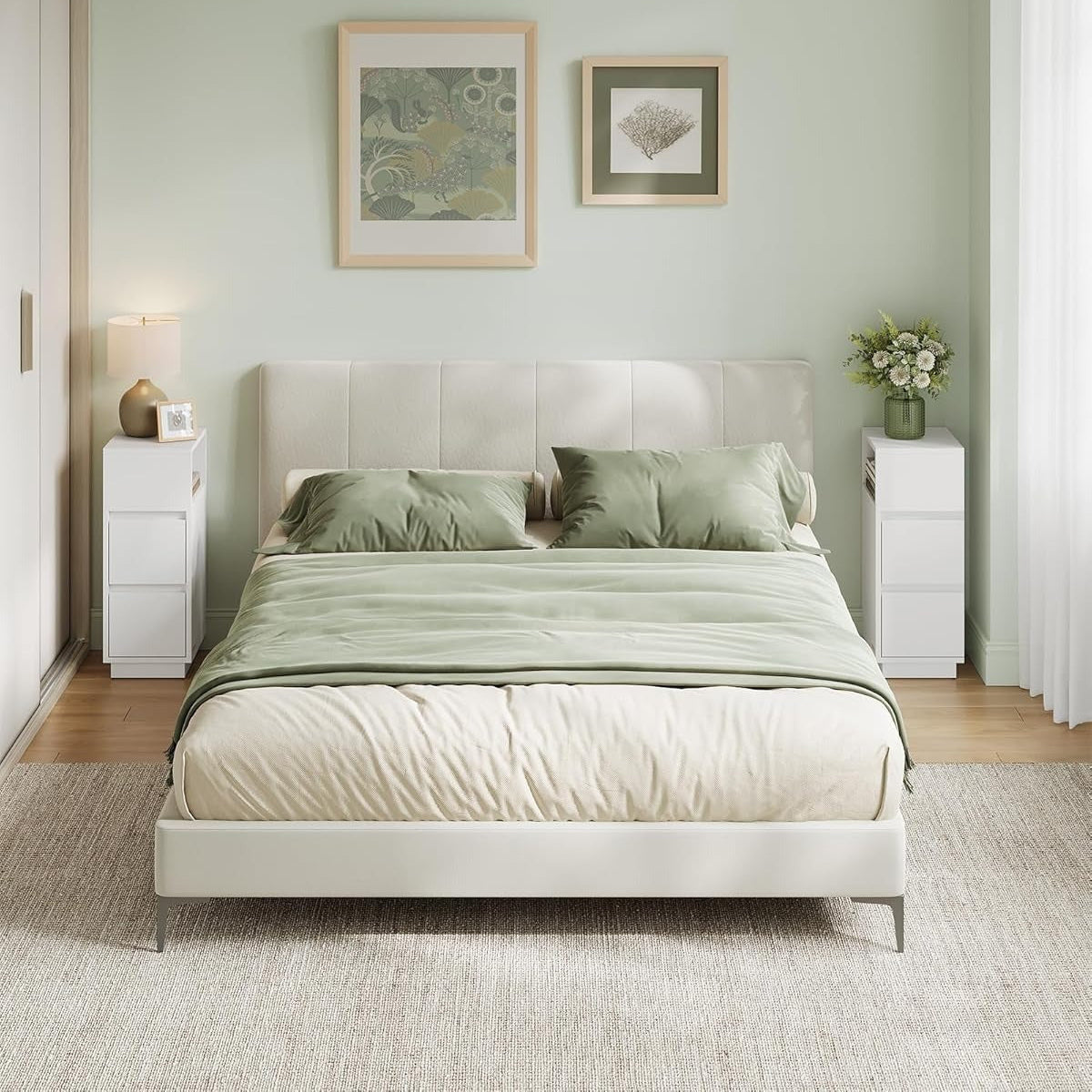 Table De Chevet Blanche – Lot De 2, Design Étroit Et Raffiné | KOAÏ